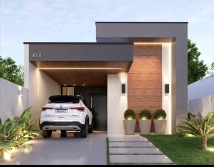 Modelos de casa NEXLAR com render final e planta